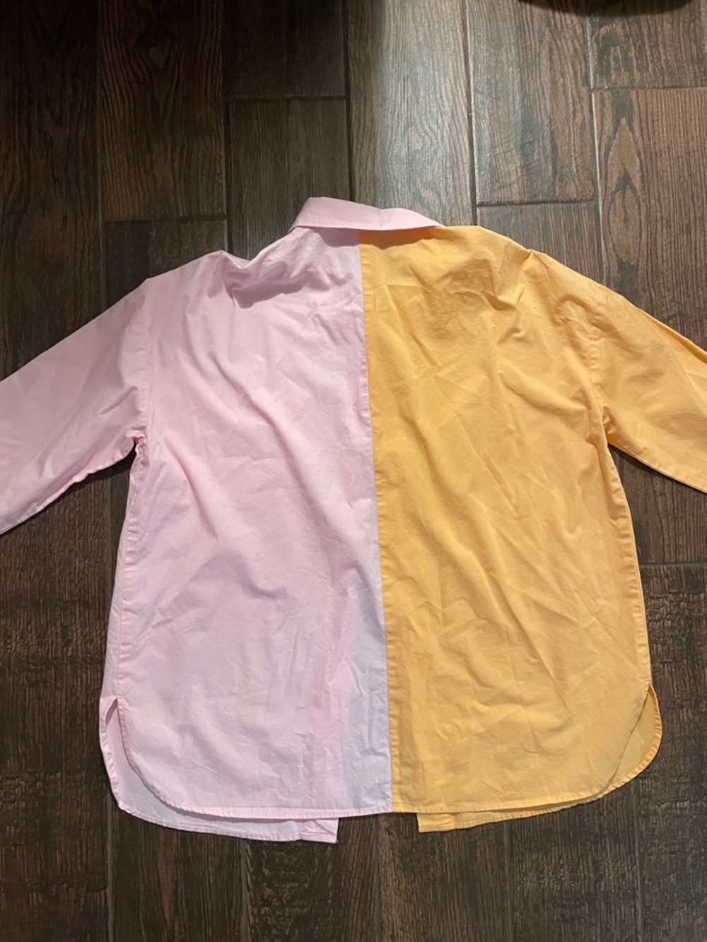Madison Two-Tone Pink and Yellow Button-Down Shirt - Picture 2 of 2